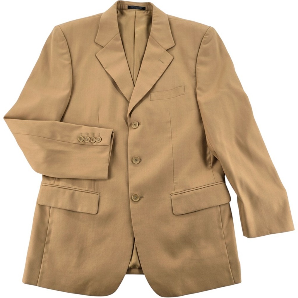 Vittorio St. Angelo Suit Jacket 38R Gold Tan 3-Button Blazer Sport Coat